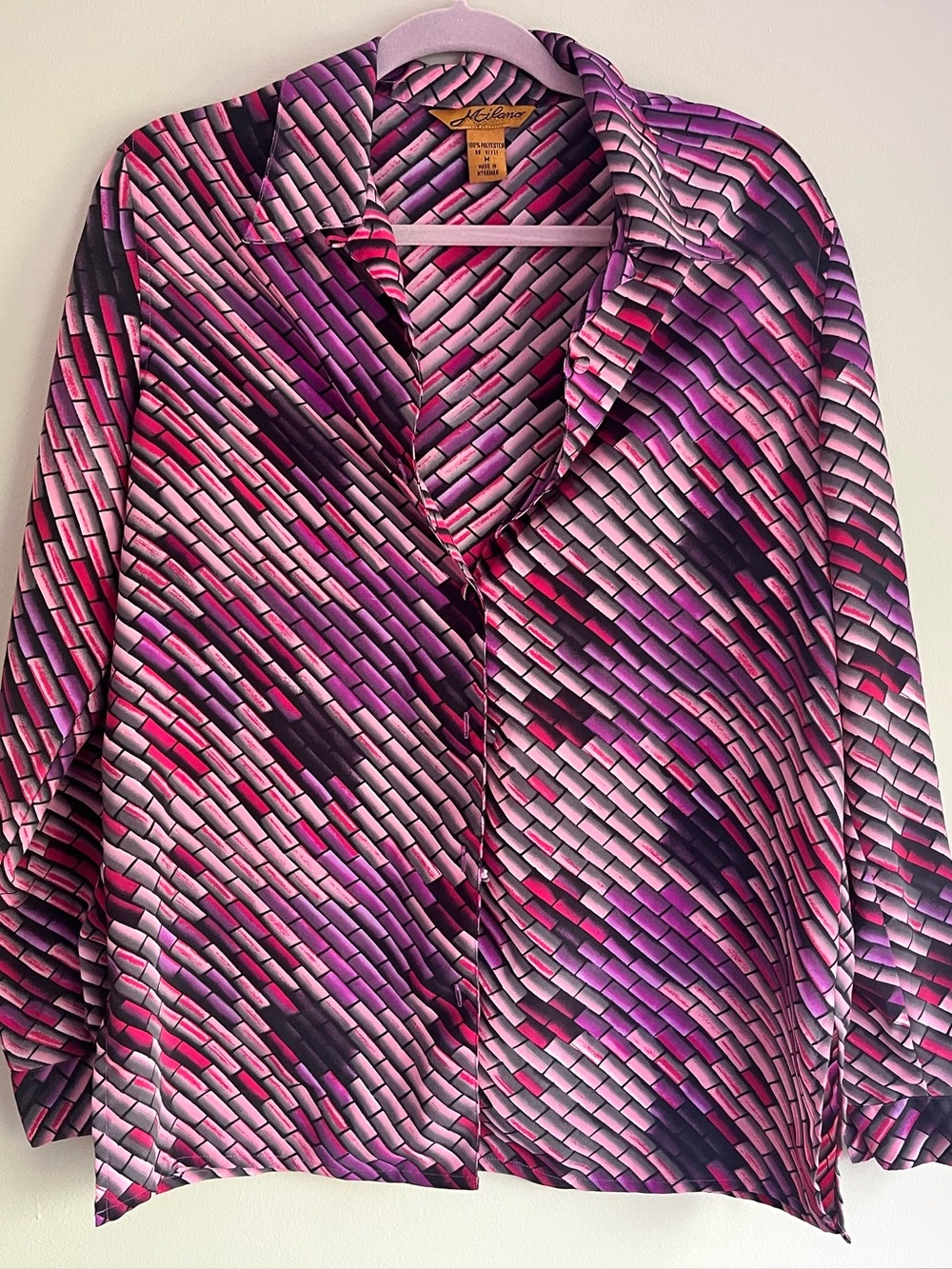 Milano Pink & Purple Geometric Button-Down Shirt